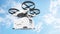 Using technology to control long distance transport drones, remote land transport drones, air cargo drones, 3D rendering