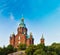 Uspenski Cathedral, Helsinki At Summer Sunny Day. Red Church In