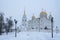 Uspensky Cathedral in Vladimir in the winter - an outstanding monument of white-stone architecture of Russia