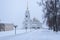 Uspensky Cathedral in Vladimir in the winter - an outstanding monument of white-stone architecture of Russia