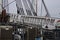 The USS Constitution (1797) undergoing restoration in Dry Dock 1 in Charlestown Navy Yard, Boston, USA.