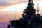 USS Texas Battleship at Sunset