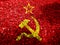 USSR flag. Soviet Russia flag mixed repeated exposure. symbol of disintegration