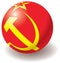 USSR flag texture on ball.