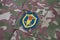 USSR military uniform - Soviet Army Airborne forces shoulder patch on camouflage uniform background