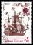 Ussr post stamp shows old russian sailing warship an