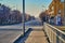 UST-KAMENOGORSK, KAZAKHSTAN - APRIL 04, 2020: Strange, amazing, unusual view of the empty streets of spring Ust-Kamenogorsk due to