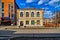 UST-KAMENOGORSK, KAZAKHSTAN - APRIL 04, 2020: Strange, amazing, unusual view of the empty streets of spring Ust-Kamenogorsk due to