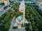 UST-KAMENOGORSK, KAZAKHSTAN QAZAQSTAN - August 08, 2019: Beautiful panoramic aerial drone view to Central City Mosque in Oskemen