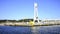 Ustka, Poland, seaport, panoramic panning