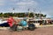 Ustka, Pomeranian / Poland - August 7, 2019: View of the fishing port on the Baltic Sea. Harbor buildings in a small town in