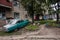 Usual courtyard with drying of laundry