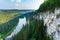 The Usva river in the Perm region with its stone pillars and high, rocky coast