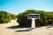 Utah Beach signpost on a sunny day, Ste Marie-Du-Mont, D-day landmark, Normandy