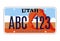 Utah license number plate. Vector usa car plate retro sign, american utah metal symbol