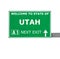 UTAH road sign isolated on white