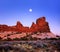 Utah Rock Forms And Moon