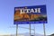 Utah state road sign on interstate