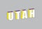 Utah text with 3d isometric effect