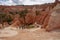 Utah, USA - May 15, 2021: Groups of hikers on the Queens Garden trail conquer the tough switchbacks