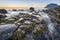 Utakleiv beach, Lofoten Island coastline, Norway