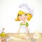 Ð¡ute blond girl baking cookies