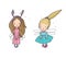 Ute cartoon fairy. Elves princesses with wings. little girl