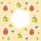 Ð¡ute Easter eggs pattern on a on a peach background