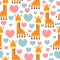 Ð¡ute seamless pattern with giraffe