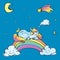 Ð¡ute Unicorn sleep on the rainbow