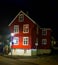 Ute and vibrant restaurant, decorated for the Christmas Holidays, in the city centre of Iceland.