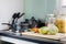 Utensil on counter in modern kitchen room