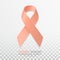 Uterine Cancer Awareness Month. Peach Color Ribbon Isolated On Transparent Background. Vector Design Template For Poster