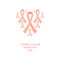 Uterine cancer awareness peach ribbon collection set