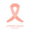 Uterine cancer peach ribbon for awareness day