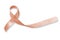 Uterine and Gynecologic Cancer Awareness peach color ribbon isolated on white background with clipping path