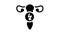 uterus cutting ache glyph icon animation