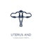 Uterus and Fallopian tube icon. Trendy flat vector Uterus and Fa