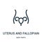 uterus and fallopian tube inside woman body outline icon vector from body parts collection. Thin line uterus and fallopian tube