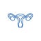 Uterus,female gynecology line icon concept. Uterus,female gynecology flat  vector symbol, sign, outline illustration.