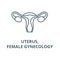 Uterus,female gynecology vector line icon, linear concept, outline sign, symbol