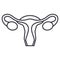 Uterus,female gynecology vector line icon, sign, illustration on background, editable strokes