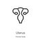 uterus icon vector from human body collection. Thin line uterus outline icon vector illustration. Linear symbol for use on web and