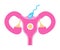 Uterus icon vector. Internal woman organ. World menopause day, endometriosis illustration. Human spermatozoid is running,