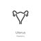 uterus icon vector from pregnancy collection. Thin line uterus outline icon vector illustration. Outline, thin line uterus icon
