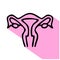 Uterus line icon, vector pictogram of female organ