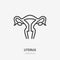 Uterus line icon, vector pictogram of female organ. Womb illustration, sign for gynecology clinic