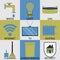 Utilities household services icon set modern