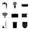 Utilities icon set black silhouette