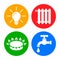Utilities icons in flat style: water, gas, lighting, heating â€“ vector